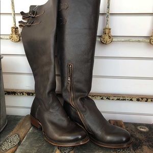 Johnny Ringo Tall Brown Buckle Riding Boots